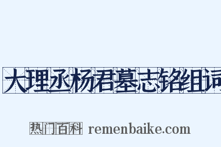 大理丞杨君墓志铭组词是什么意思的图片
